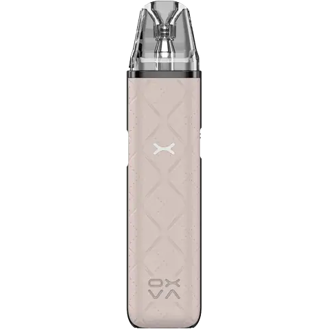 oxva xlim go pod vape kit in llight brown colour on clear background