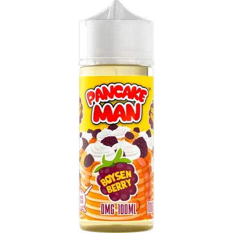 pancake man 100ml boysen berry bottle on a clear background