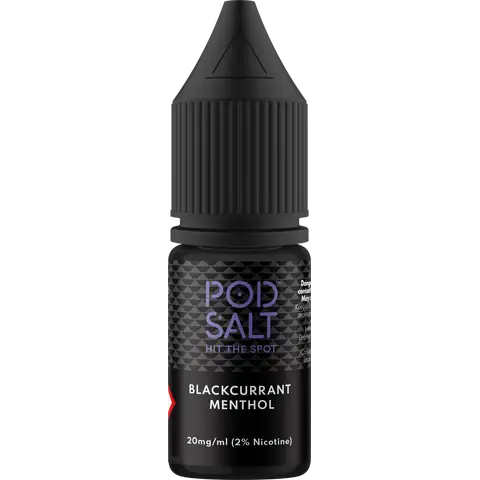 Pod Salt Core 10ml Nic Salts Blackcurrant Menthol Flavour In Clear Background