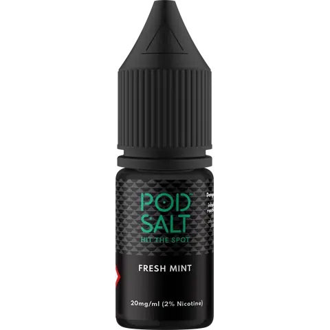 Pod Salt Core 10ml Nic Salts Fresh Mint Flavour In Clear Background