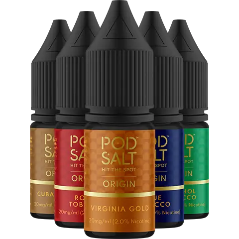 Pod Salt Origin 10ml Nic Salts All Flavours Flavour On Clear Background