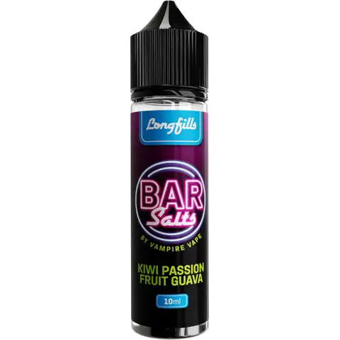 vampire vape bar salts kiwi passion fruit guava longfill bottle on clear background