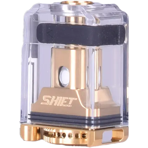 vaperz cloud shift v1.5 boro tank gold on clear background