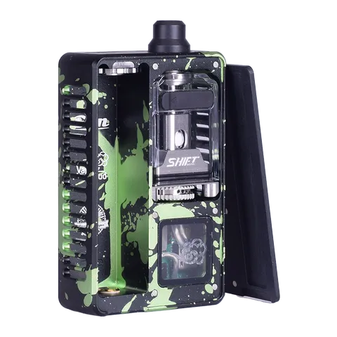 san aio dna80c green plasma boro mod on black background