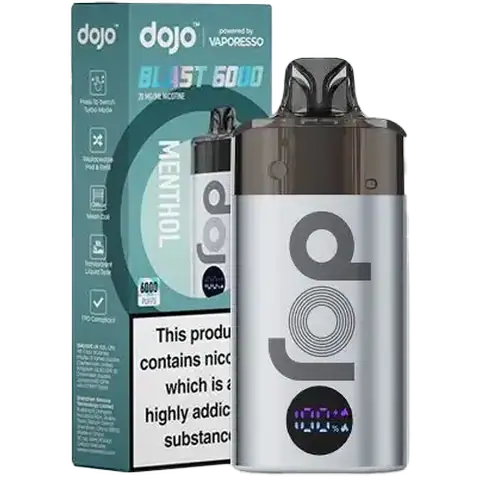 vaporesso dojo blast 6000 device menthol on clear background