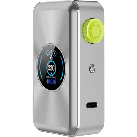 vapoesso gen max box mod colour artic silver on clear background