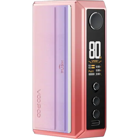 voopoo drag 5 box mod sakura pink on white background