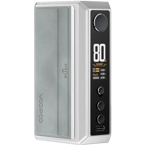 voopoo drag 5 box mod silver on white background