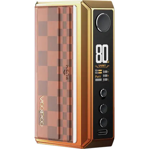 voopoo drag 5 box mod sunset orange on white background