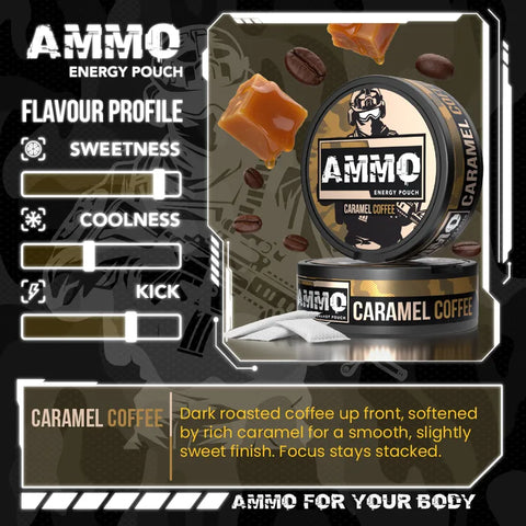 Ammo Caramel Coffee Caffeine Pouches