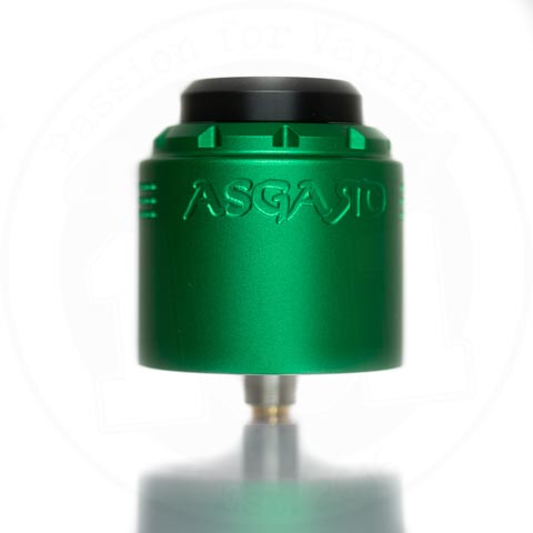 Asgard 30mm RDA by Vaperz Cloud Satin Green (Aluminium Top Cap) On White Background