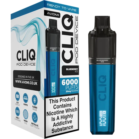 Avomi Cliq 6000 Prefilled Vape Kit Blueberry Ice