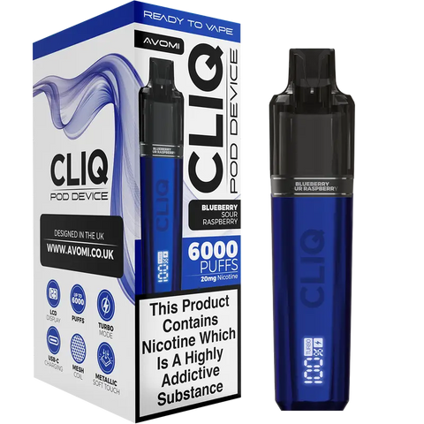 Avomi Cliq 6000 Prefilled Vape Kit Blueberry Sour Raspberry