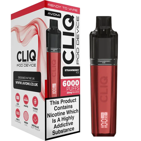 Avomi Cliq 6000 Prefilled Vape Kit Strawberry Ice