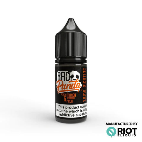 Bad Panda 10ml Nic Salt E-liquid Peach Mango & Passion Fruit / 10mg On White Background