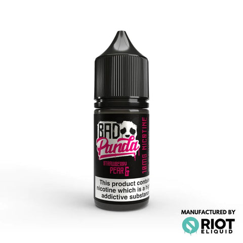 Bad Panda 10ml Nic Salt E-liquid Strawberry & Pear / 10mg On White Background