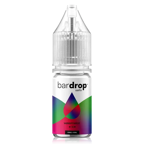 Bar Drop Salts 10ml E-Liquids Watermelon Ice / 10mg On White Background