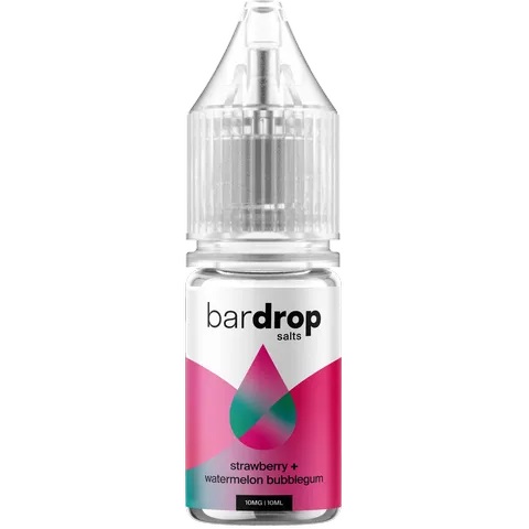 bar drop strawberry watermelon bubblegum on white background