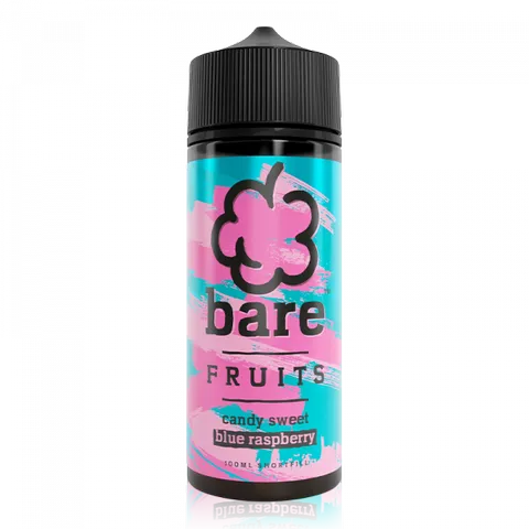 Bare Fruits 100ml Shortfill E-Liquid Blue Raspberry On White Background