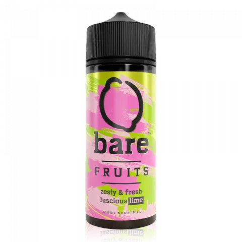 Bare Fruits 100ml Shortfill E-Liquid Lime On White Background