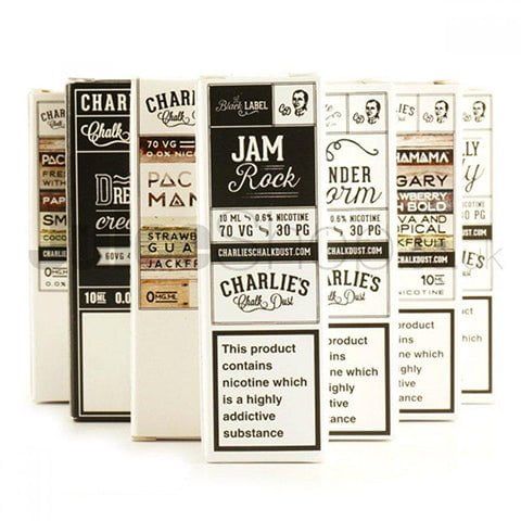 Charlie's Chalk Dust Shortfill E-Liquids On White Background