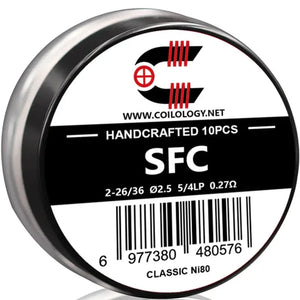 Coilology Handcrafted Coils | Staggered Fused Clapton 2-26 36 Ni80 0.27 2.5mm ID