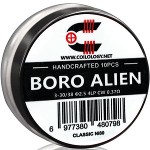 Coilology Handcrafted Coils Alien 3-30 38 Ni80 Boro 0.37Ω 2.5mm ID