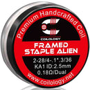 Coilology Hand Crafted Coils Framed Staple Alien 2-28 4-.1* .3 36 KA1 0.18Ω 2.5mm Dual