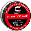 Coilology Hand Crafted Coils Interlock Alien Interlock Alien 3-26 36 KA1 0.15Ω Dual 3.0mm ID