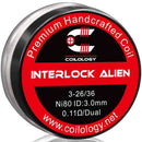 Coilology Hand Crafted Coils Interlock Alien Interlock Alien 3-26 36 Ni80 0.11Ω Dual 3.0mm ID