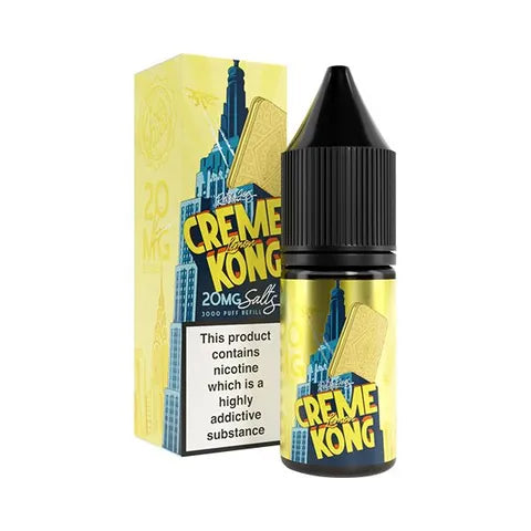 creme kong nic salt lemon on white background