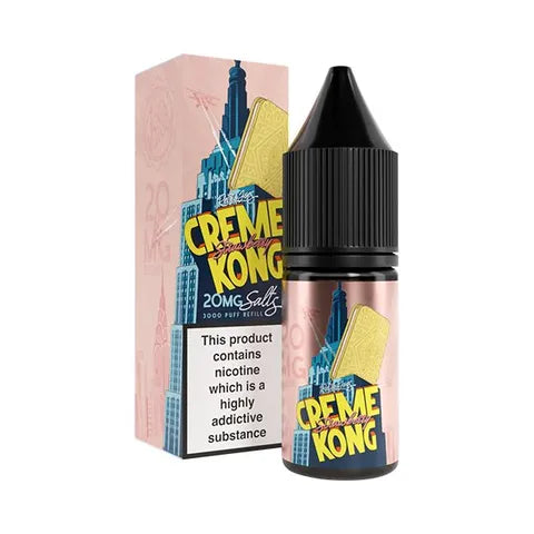 creme kong nic salt strawberry on white background