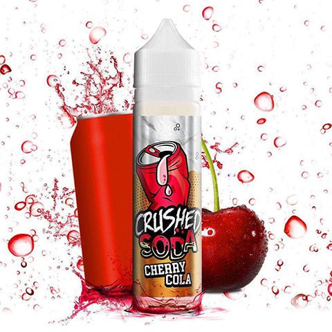 Crushed Soda E-Liquids Shortfill Cherry Cola Soda On White Background