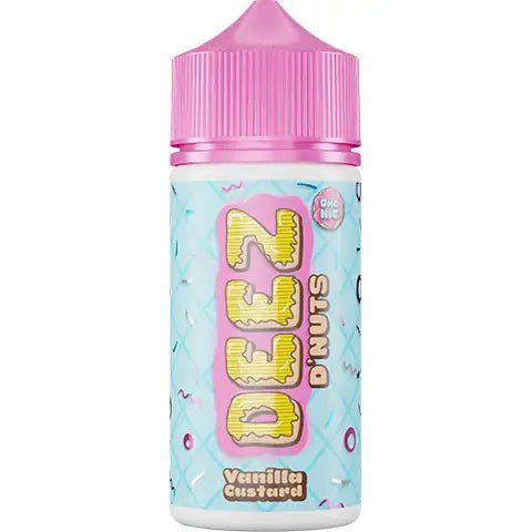 DEEZ D'Nuts 100ml Shortfill Vanilla Custard On White Background