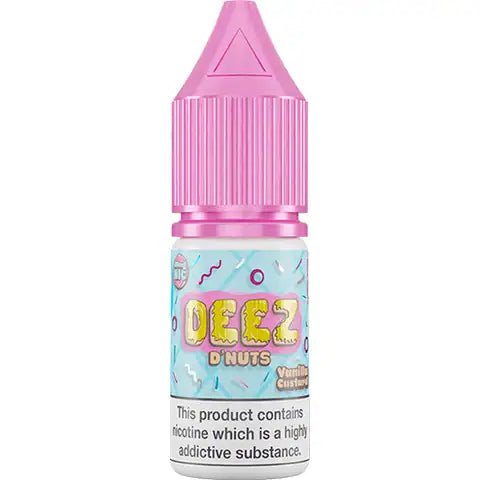 DEEZ D'Nuts 10ml Nic Salts Vanilla Custard / 20mg On White Background