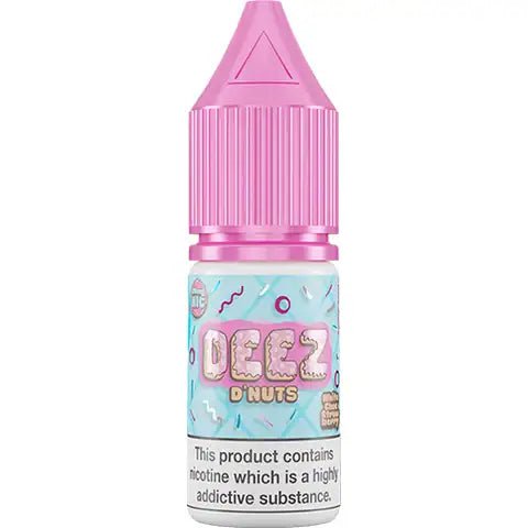 DEEZ D'Nuts 10ml Nic Salts White Chco Strawberry / 10mg On White Background