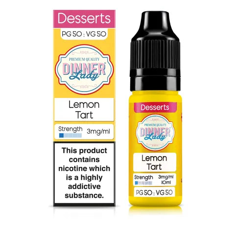 dinner lady 50 50 lemon tart 3mg on white background