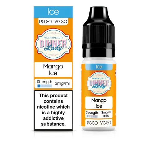 dinner lady 50 50 mango ice 3mg on white background