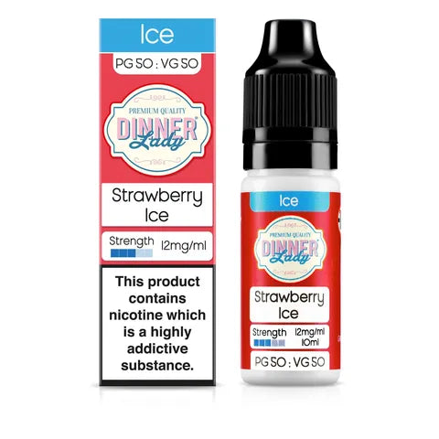 dinner lady 50 50 strawberry ice 12mg on white background