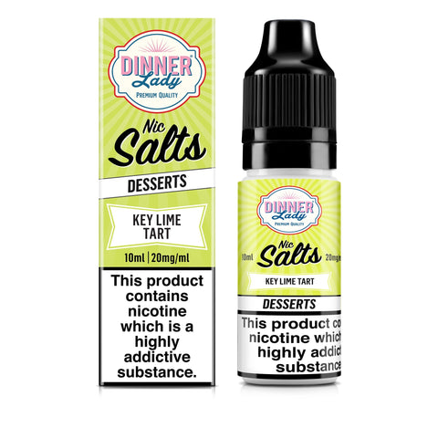 Dinner Lady Bar Salt E-Liquids Key Lime Tart / 20mg On White Background