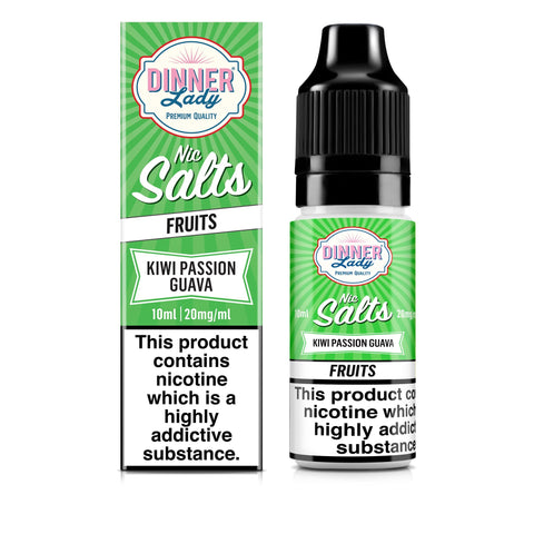 Dinner Lady Bar Salt E-Liquids Kiwi Passion Guava / 20mg On White Background