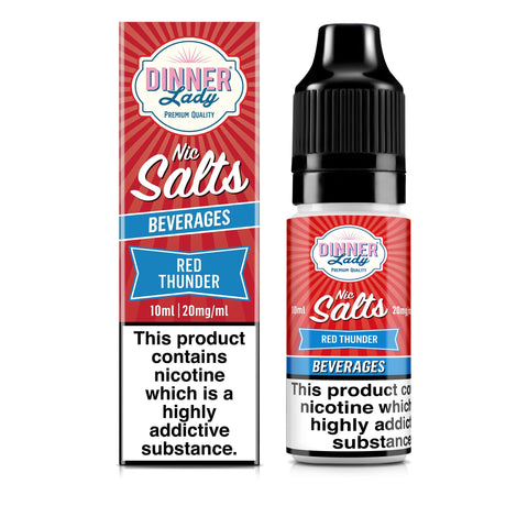 Dinner Lady Bar Salt E-Liquids Red Thunder / 20mg On White Background