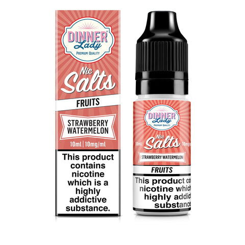 Dinner Lady Bar Salt E-Liquids Strawberry Watermelon / 10mg On White Background