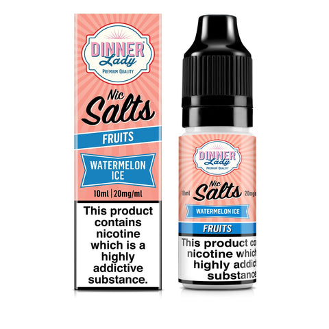 Dinner Lady Bar Salt E-Liquids Watermelon Ice / 20mg On White Background