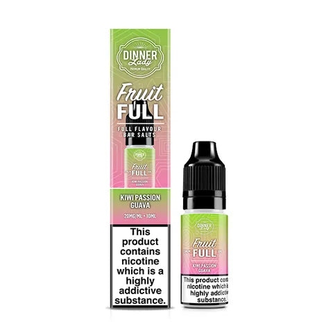 dinner lady fruit full nic salt kiwi passion guava on white background