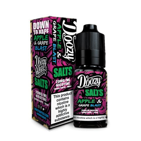 Doozy Salts E-Liquid Range 10mg / Apple Grape Blast On White Background