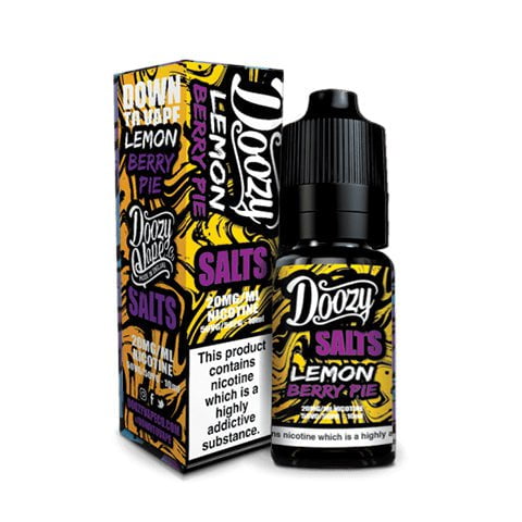 Doozy Salts E-Liquid Range 10mg / Lemon Berry Pie On White Background