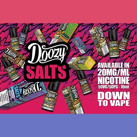 Doozy Salts E-Liquid Range On White Background