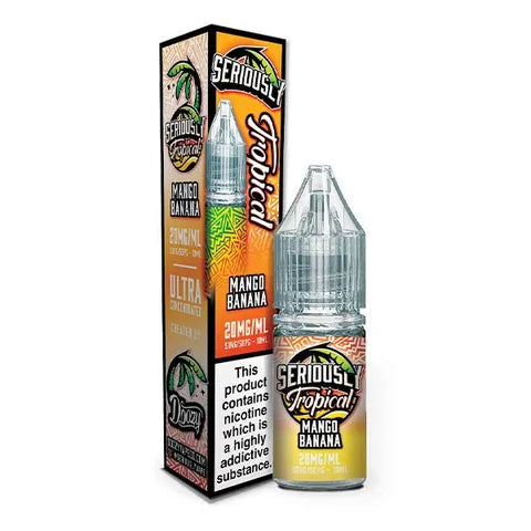 doozy serioualy tropical nic salts banana mango on white background