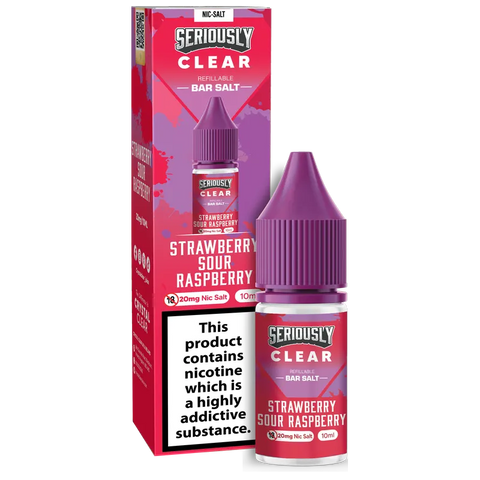 Doozy Seriously Clear Strawberry Sour Raspberry 10ml Nic Salt